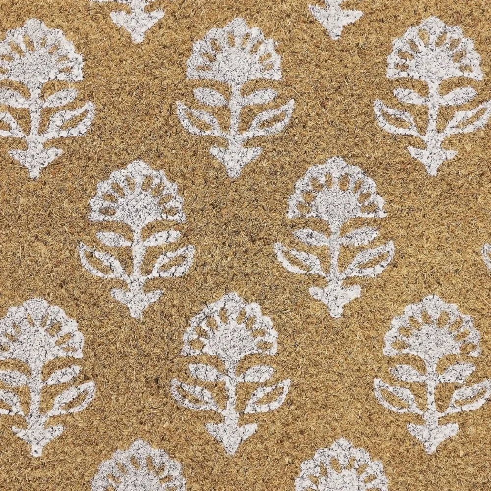 My Texas House Multi Block Floral Outdoor Coir Mat, 28”x30”